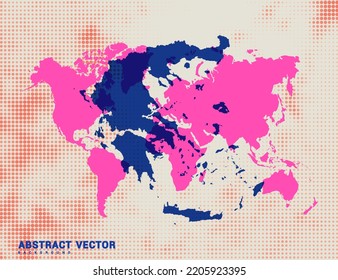 Mapa con puntos de la ilustración de diseño del círculo de medio tono azul vectorial de Grecia.