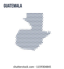 Dotted map of Guatemala isolated on white background.