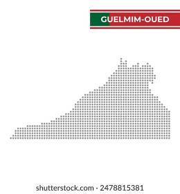 Dotted map of Guelmim-Oued Noun Region in Morocco