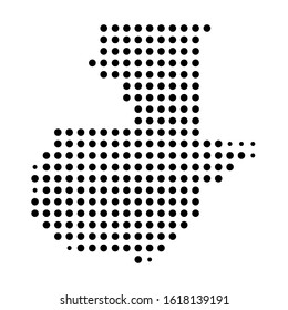 Dotted map of Guetemala on the white background