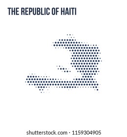 Dotted map of Haiti isolated on white background.