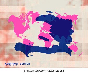 Dotted map of Haiti vector blue halftone circle design illustration.