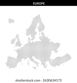 Mapa punteado destaca los países europeos