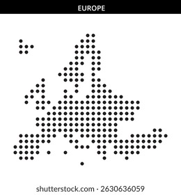 Dotted map highlights European countries