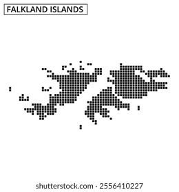 A dotted map highlights the Falkland Islands, showcasing their geography and position in the South Atlantic.