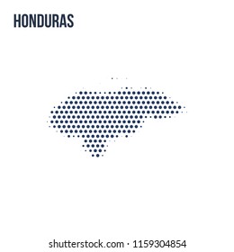 Dotted map of Honduras isolated on white background.