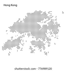 Dotted map of Hong Kong. Vector eps10.