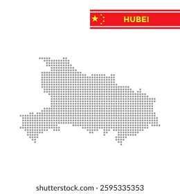 Dotted map of Hubei Province in China