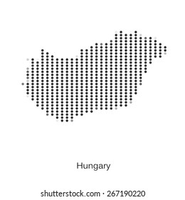 Dotted map of Hungary for your design, concept Illustration.