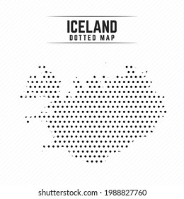 Dotted Map of Iceland Stylish Design