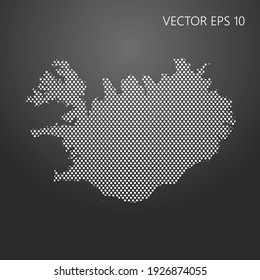 Dotted map of Iceland. Vector illustration EPS10.