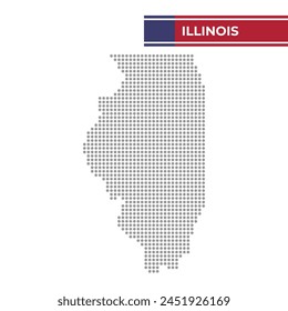 Dotted map of Illinois state