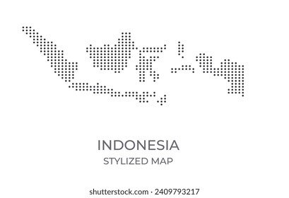 Mapa distorsionado de Indonesia con estilo estilizado. Simple ilustración del mapa del país para afiches, pancartas.