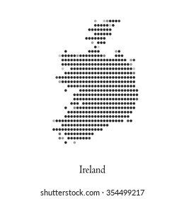 Dotted map of Ireland for your design, concept Illustration.
