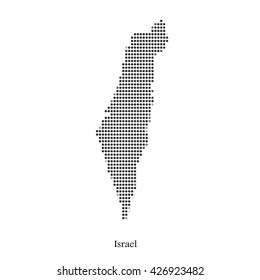 Dotted map of Israel for your design, concept Illustration.