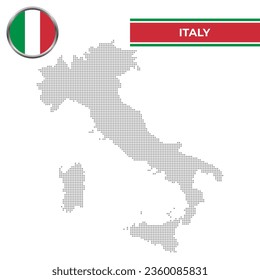 Mapa de Italia con bandera circular