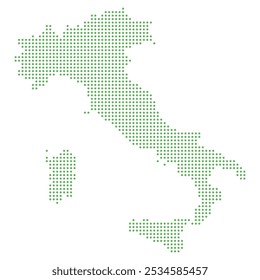 dotted map of italy vector, isolated background. Flat Earth, green map template for web site pattern, anual report, inphographics. Globe similar worldmap icon. Travel worldwide, map backdrop