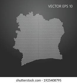 Dotted map of Ivory Coast. Vector illustration EPS10