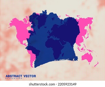 Dotted map of Ivory Coast vector blue halftone circle design illustration.