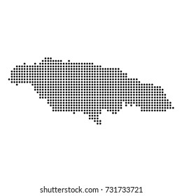 dotted map of Jamaica