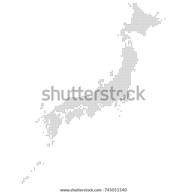 Dotted Map Japan Vector Eps10 Stock Vector (Royalty Free) 745051540