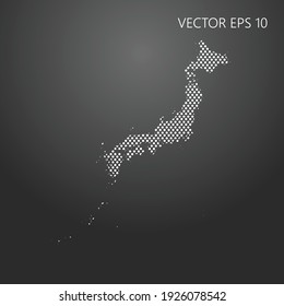 Dotted map of Japan. Vector illustration EPS10