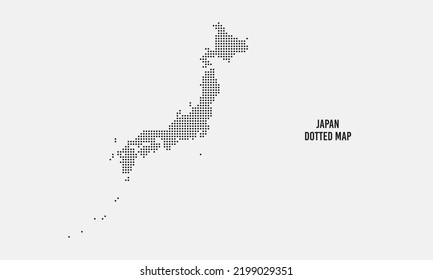 Ilustración del vector del mapa de japón con punto medio aislado en fondo gris claro