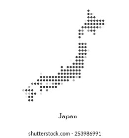 Dotted Karte von Japan für Ihr Design, Konzept Illustration.