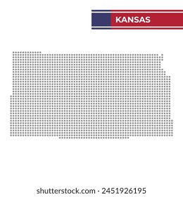 Dotted map of Kansas state