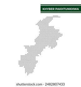 Dotted map of Khyber Pakhtunkhwa is a province of Pakistan