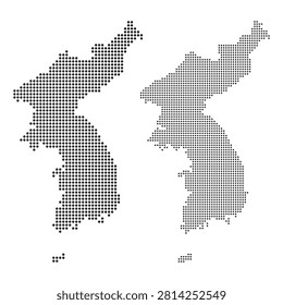 dotted map of korean peninsula in black color vector illustration for professional graphic design projects
