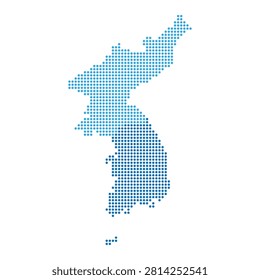 dotted map of korean peninsula in blue color vector illustration for professional graphic design projects