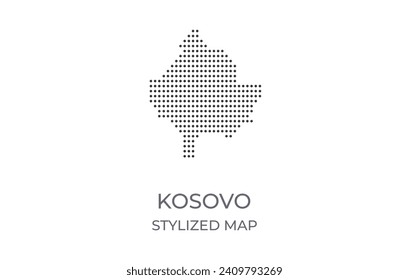 Mapa detallado de Kosovo con estilo estilizado. Simple ilustración del mapa del país para afiches, pancartas.