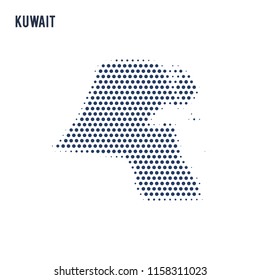 Dotted map of Kuwait isolated on white background.