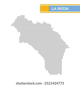 Mapa pontilhado de La Rioja é uma província de Argentina