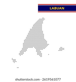 Dotted map of Labuan in Malaysia