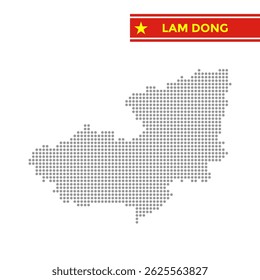 Dotted map of Lam Dong Province in Vietnam