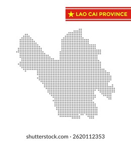 Mapa pontilhado da província de Lao Cai no Vietnã