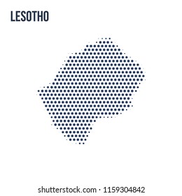 Dotted map of Lesotho isolated on white background.