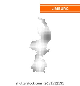 Mapa pontilhado de Província de Limburg em Netherlands