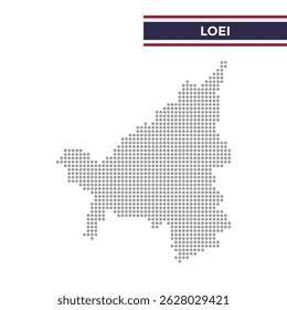 Dotted map of Loei Province in Thailand