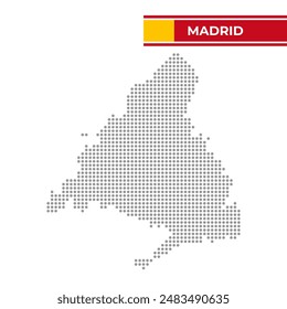 Mapa punteado de Madrid en España