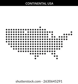 Dotted map of mainland USA