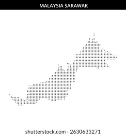 Dotted map of Malaysia Sarawak shown