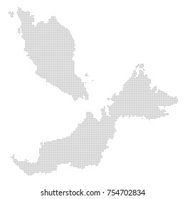 Dotted map of Malaysia. Vector eps10