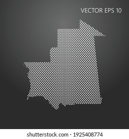 Dotted map of Mauritania. Vector illustration EPS10