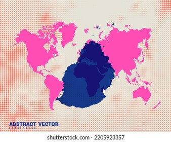 Dotted map of Mauritius vector blue halftone circle design illustration.