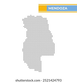 Mapa punteado de Mendoza es una provincia de Argentina