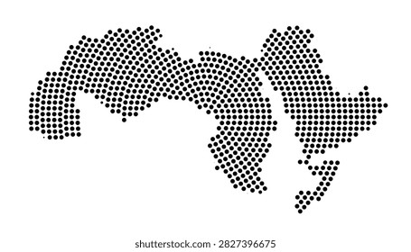 Dotted map of the middle east and north africa region