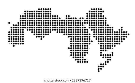 Dotted map of the middle east and north africa region